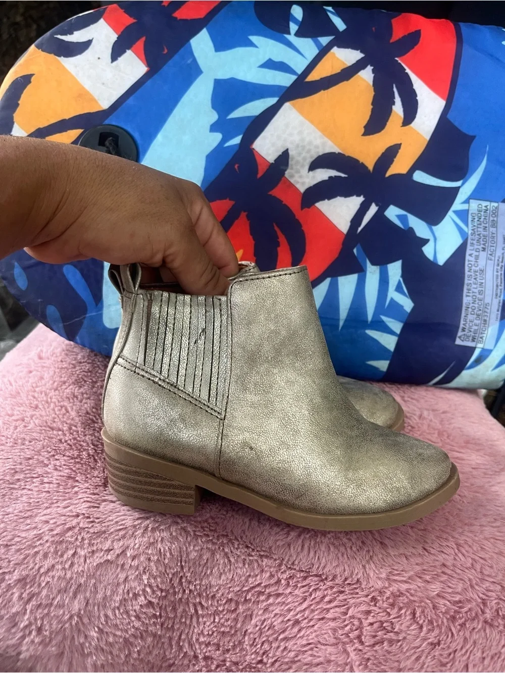wonder nation Metallic Silver Chelsea Boots for Kids